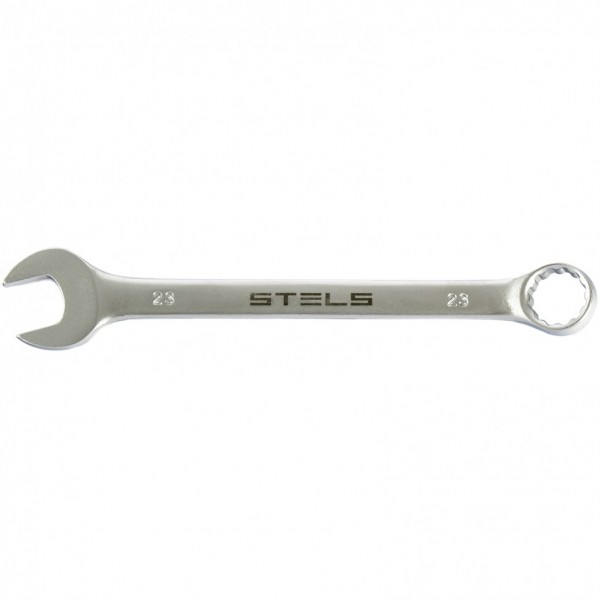 Ключ комбинированный, 23 мм, CrV, матовый хром Stels 15226