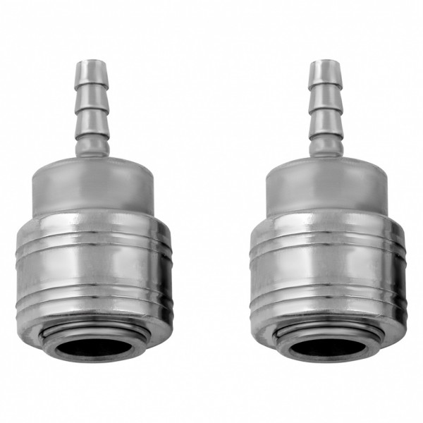 Муфта универсальная быстросъемная (мама), 1/4, со штуцером елка под шланг 6 мм, 2 шт, Stels 57052