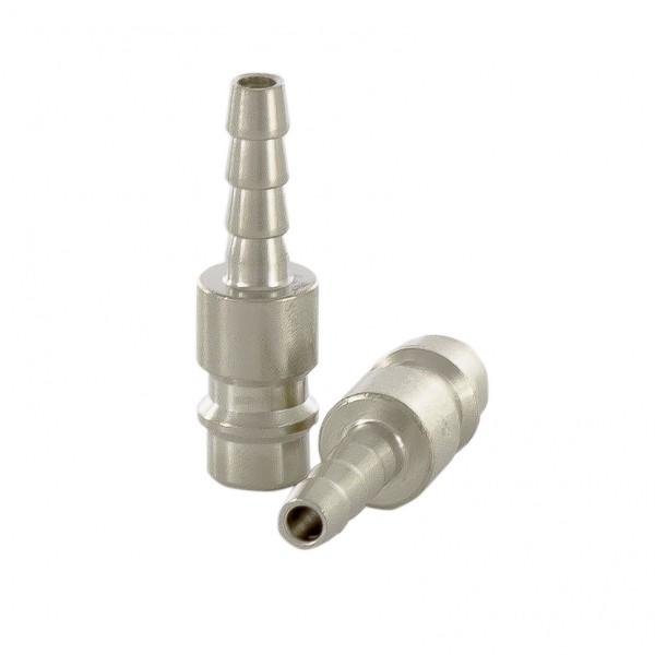 Ниппель универсальный быстросъемный (папа), 1/4, со штуцером елка под шланг 6 мм, 2 шт, Stels 57055