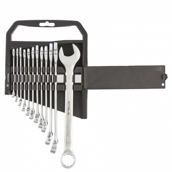 Набор ключей комбинированных 6-32 мм, 22 шт, CrV, матовый хром Stels 15423