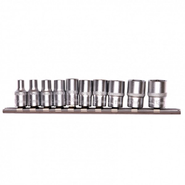 Набор торцевых головок, 1/4, шестигранные, CrV, 10 шт, 4-13 мм Stels 13602