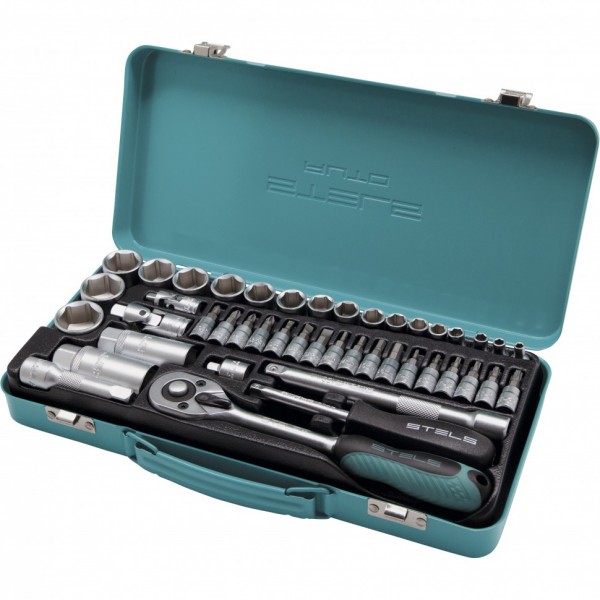 Набор торцевых головок с трещоткой, 1/4 и 3/8, 44 предмета Stels 13575