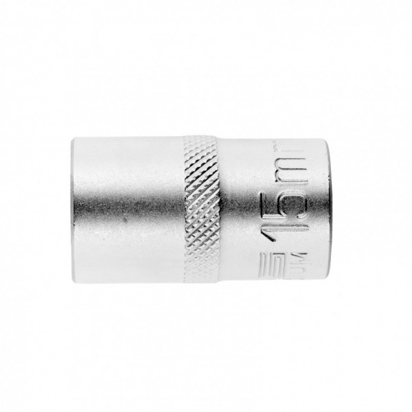 Головка торцевая, 15 мм, двенадцатигранная, CrV, под квадрат 1/2, хромированная Stels 13660