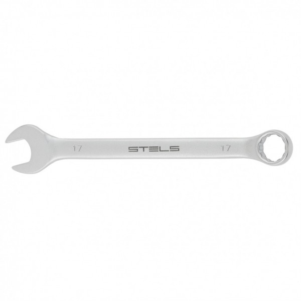 Ключ комбинированный, 17 мм, CrV, матовый хром Stels 15213