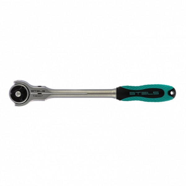 Ключ трещотка 1/2, 72 зуба, с быстрым сбросом, поворотная голова СrV Stels 14047