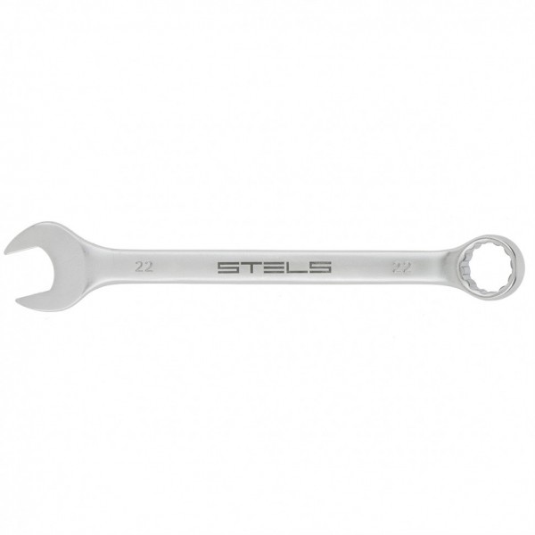 Ключ комбинированный, 22 мм, CrV, матовый хром Stels 15216