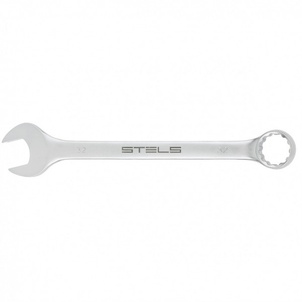 Ключ комбинированный, 32 мм, CrV, матовый хром Stels 15219